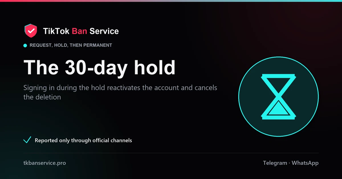 Delete a TikTok account: the 30-day hold, where signing in reactivates the account and cancels deletion