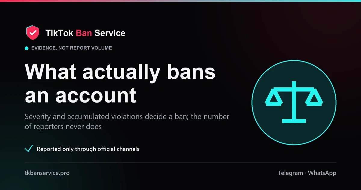 What decides a TikTok account ban: severity and accumulated strikes, not report volume